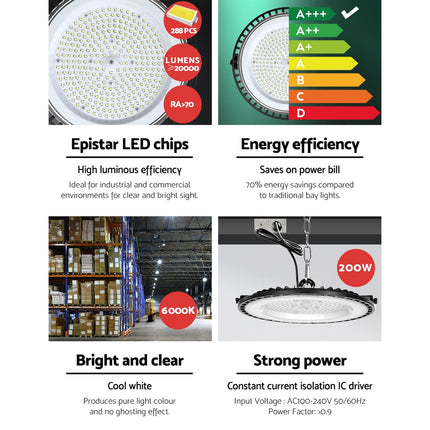 Leier High Bay Light LED 200W Industrial Lamp Workshop Warehouse Factory Lights 5