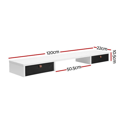 Artiss Standing Desk Desktop Storage Rack Shelf Removable Bookshelf Drawer 120cm 2