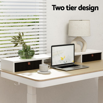Artiss Standing Desk Desktop Storage Rack Shelf Removable Bookshelf Drawer 120cm 4