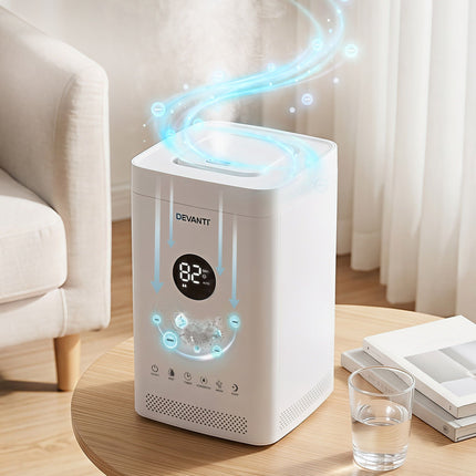 Devanti Ultrasonic Humidifier Air Purifier Top Fill Auto Humidity 3.5L White 4