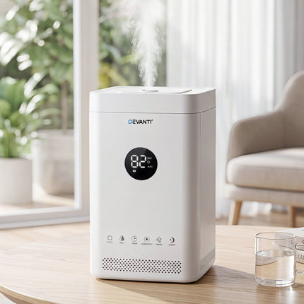 Devanti Ultrasonic Humidifier Air Purifier Top Fill Auto Humidity 3.5L White 5