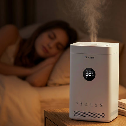 Devanti Ultrasonic Humidifier Air Purifier Top Fill Auto Humidity 3.5L White 6