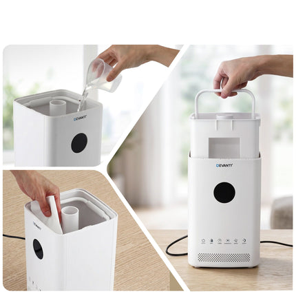Devanti Ultrasonic Humidifier Air Purifier Top Fill Auto Humidity 3.5L White 7