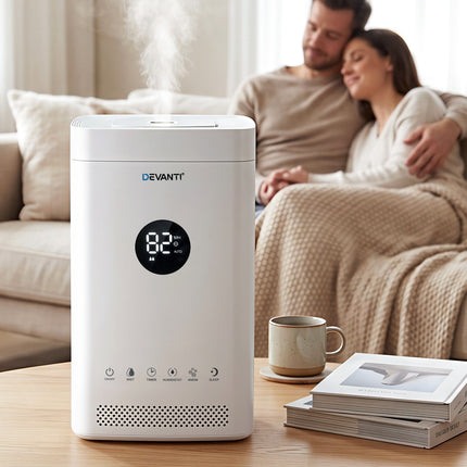 Devanti Ultrasonic Humidifier Air Purifier Top Fill Auto Humidity 3.5L White 8