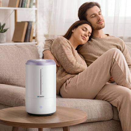 Devanti Ultrasonic Humidifier Aroma Diffuser Top Fill Quiet Bedroom 4L White 8