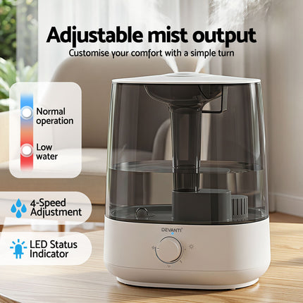 Devanti Ultrasonic Humidifier Aroma Diffuser Top Fill Quiet Bedroom 6L 5