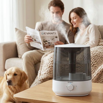 Devanti Ultrasonic Humidifier Aroma Diffuser Top Fill Quiet Bedroom 6L 8