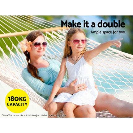 Gardeon Hammock Bed Outdoor Chair Camping Hanging Hammocks Mesh 2 Person 4