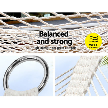 Gardeon Hammock Bed Outdoor Chair Camping Hanging Hammocks Mesh 2 Person 6