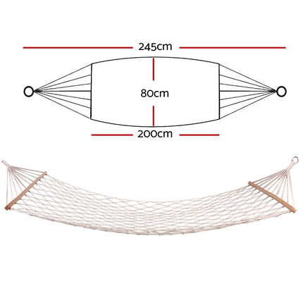 Gardeon Hammock Bed Outdoor Chair Camping Hammocks Hanging Mesh 2