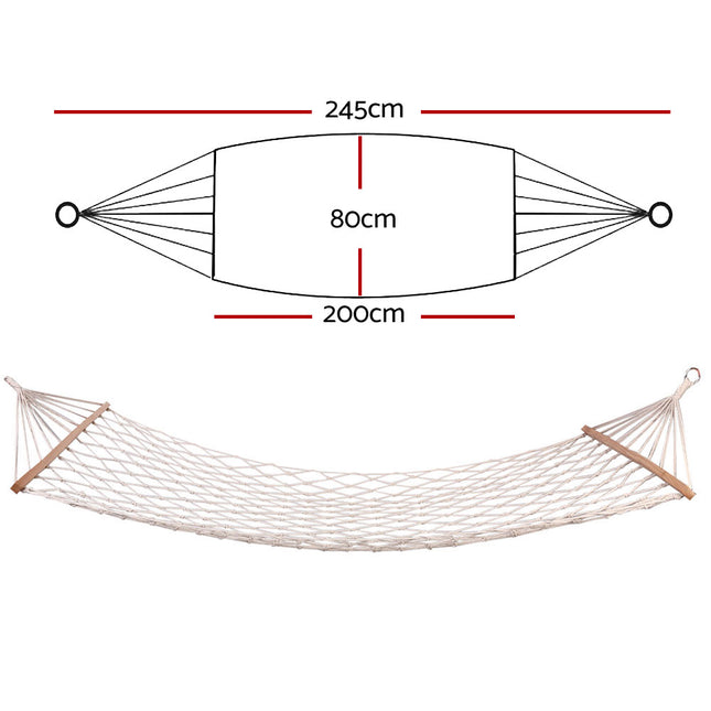 Gardeon Hammock Bed Outdoor Chair Camping Hammocks Hanging Mesh 2
