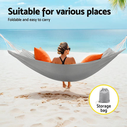 Gardeon Hammock Bed w/ Travel Bag Outdoor Lounge Chair Grey 5