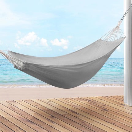 Gardeon Hammock Bed w/ Travel Bag Outdoor Lounge Chair Grey 7