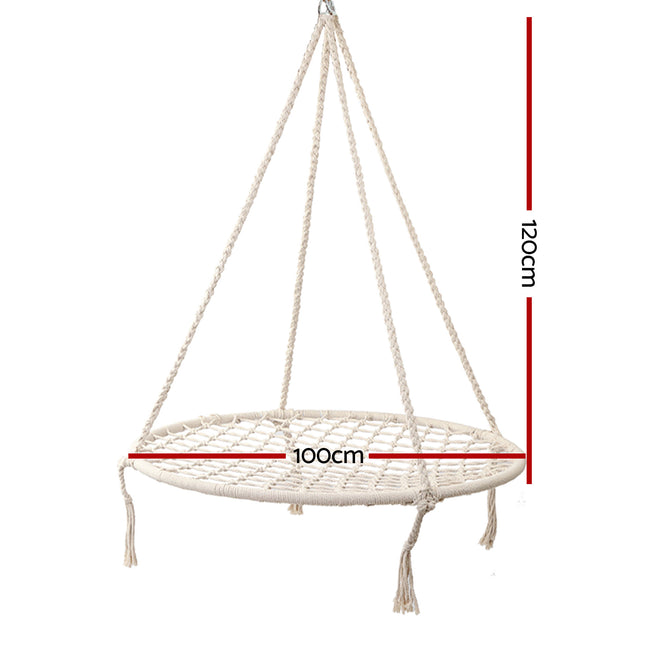 Gardeon Hammock Chair Outdoor Tree Swing Nest Web Hanging Seat 100cm 2