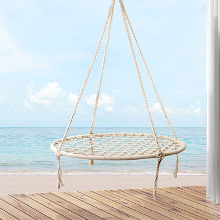 Gardeon Hammock Chair Outdoor Tree Swing Nest Web Hanging Seat 100cm 8
