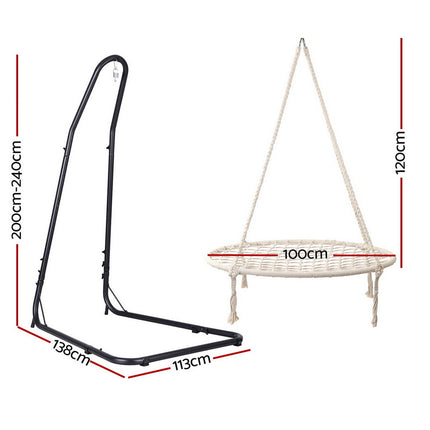 Gardeon Hammock Hanging Chair with Steel Stand 2
