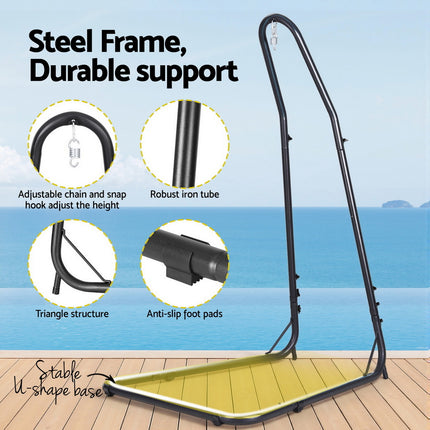 Gardeon Hammock Hanging Chair with Steel Stand 5