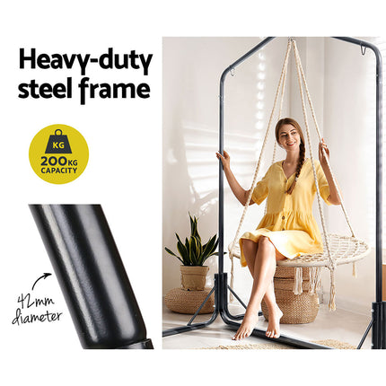 Gardeon Hammock Chair with Stand Nest Web Outdoor Swing 100cm 5