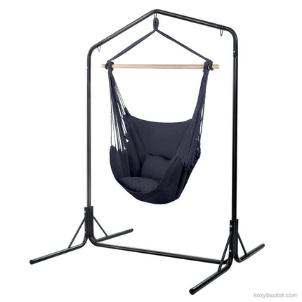 Gardeon Outdoor Hammock Chair with Stand Swing Hanging Hammock with Pillow Grey