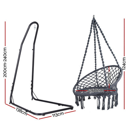 Gardeon Hammock Hanging Chair with Steel Stand 2