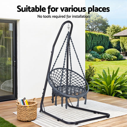 Gardeon Hammock Hanging Chair with Steel Stand 4