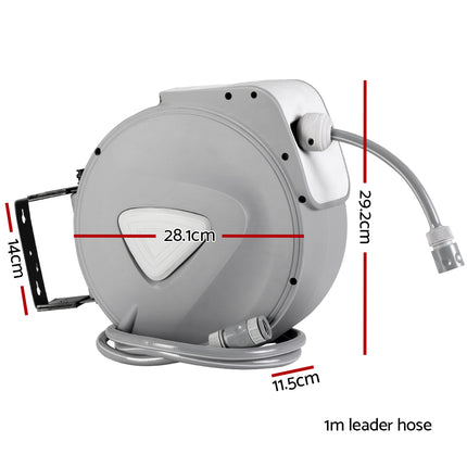 Water Hose Reel 10M Retractable Auto Rewind Garden Spray Gun 2