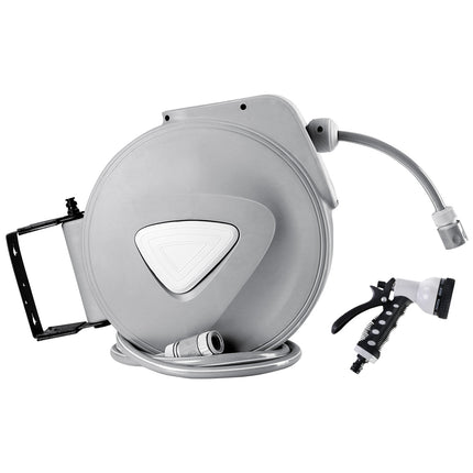 Water Hose Reel 10M Retractable Auto Rewind Garden Spray Gun 4