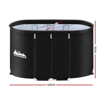 Weisshorn Portable Ice Bath Tub 120x70X70CM Inflatable Cold Water Folding Bathtub Spa Massage 3
