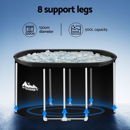 Weisshorn Portable Ice Bath Tub 120x70X70CM Inflatable Cold Water Folding Bathtub Spa Massage 5