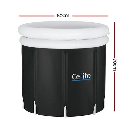 Weisshorn Portable Ice Bath Tub 70X80CM Inflatable Folding Bathtub Spa Massage 2