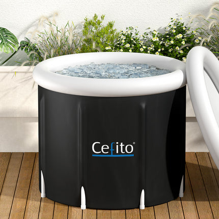 Weisshorn Portable Ice Bath Tub 70X80CM Inflatable Folding Bathtub Spa Massage 7