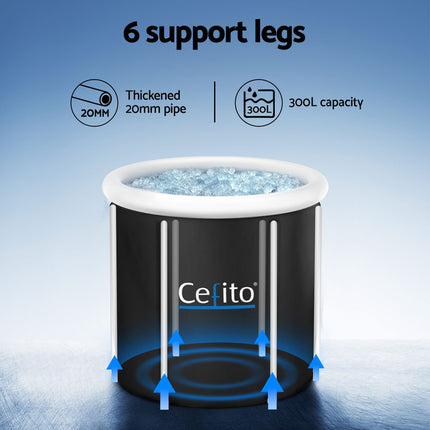 Weisshorn Portable Ice Bath Tub 75X75CM Inflatable Folding Bathtub Spa Massage 5