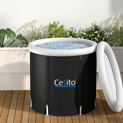 Weisshorn Portable Ice Bath Tub 75X75CM Inflatable Folding Bathtub Spa Massage 7
