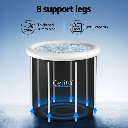 Weisshorn Portable Ice Bath Tub 80X80CM Inflatable Folding Bathtub Spa Massage 5