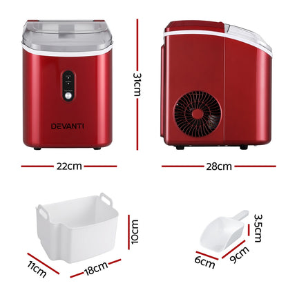 Devanti Ice Maker Machine 15kg Nugget Chewable Ice Cube 2
