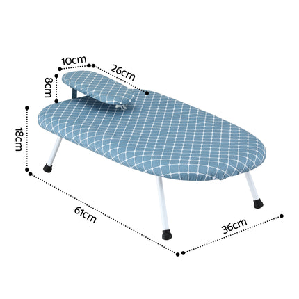 Artiss Tabletop Ironing Board with Small Ironing Boards with Folding Legs Blue 2