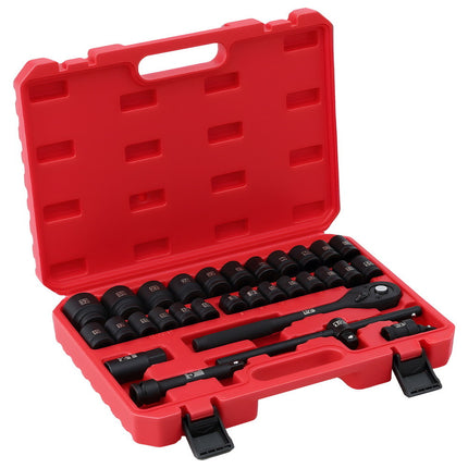 Giantz 30Pc 1/2" Drive Socket Set Cr-V Steel 8-32mm Workshop Repair 2