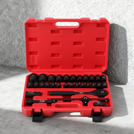 Giantz 30Pc 1/2" Drive Socket Set Cr-V Steel 8-32mm Workshop Repair 6