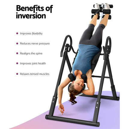 Everfit Inversion Table Gravity Exercise Inverter Back Stretcher Home Gym Grey 4