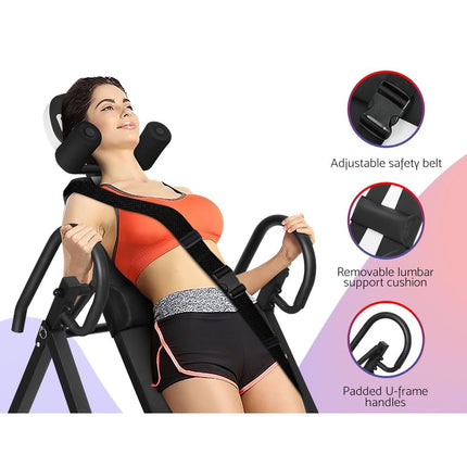 Everfit Inversion Table Gravity Exercise Inverter Back Stretcher Home Gym Grey 5