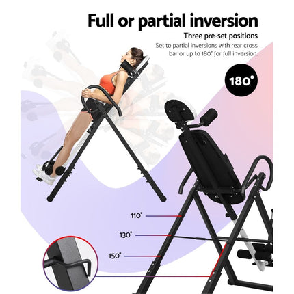 Everfit Inversion Table Gravity Exercise Inverter Back Stretcher Home Gym Grey 6
