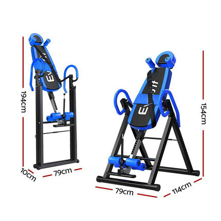 Everfit Inversion Table Gravity Exercise Inverter Back Stretcher Home Gym Blue 2