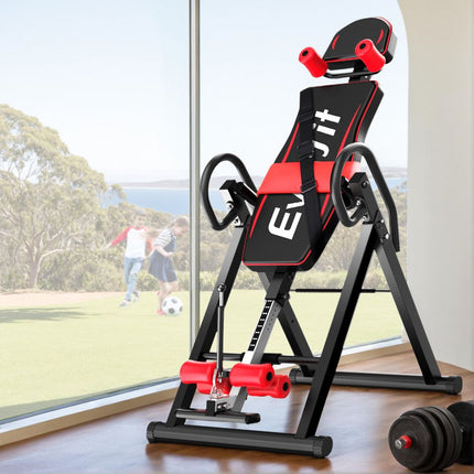 Everfit Inversion Table Gravity Exercise Inverter Back Stretcher Home Gym Black 8