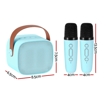 Alpha Mini Portable Karaoke Machine for Adults Kids with 2 Wireless Microphones 2