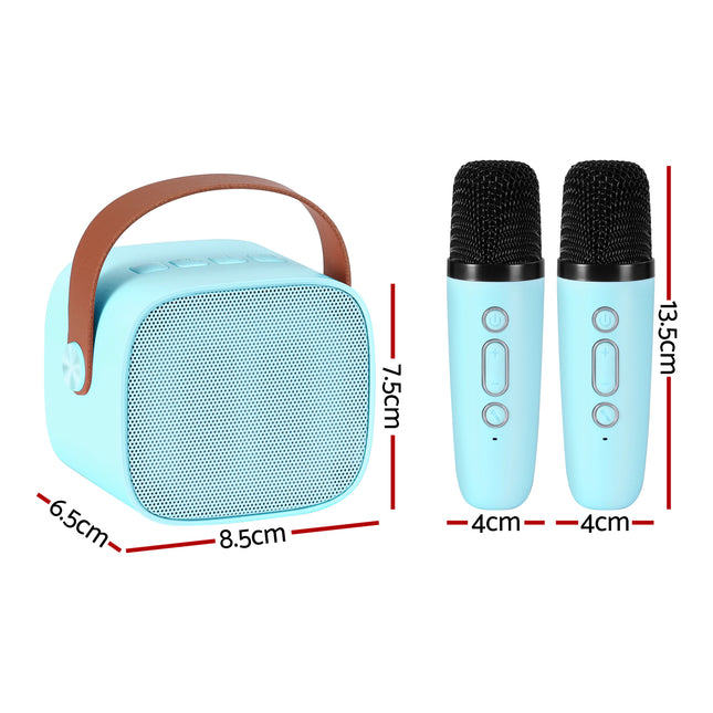 Alpha Mini Portable Karaoke Machine for Adults Kids with 2 Wireless Microphones 2