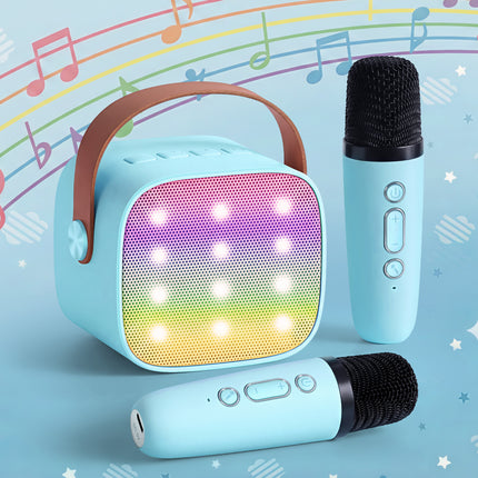Alpha Mini Portable Karaoke Machine for Adults Kids with 2 Wireless Microphones 11