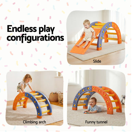 Keezi Kids Climbing Frame Set With Slide Indoor Outdoor Toddler Toys Pikler Arch Climber 4