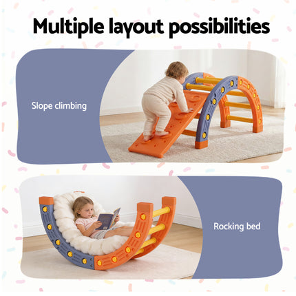 Keezi Kids Climbing Frame Set With Slide Indoor Outdoor Toddler Toys Pikler Arch Climber 5