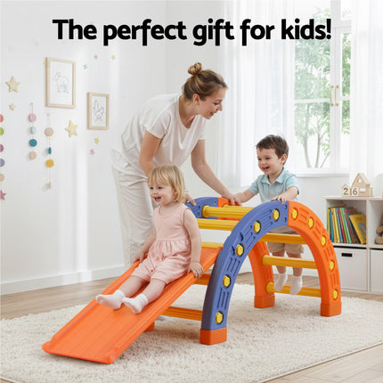Keezi Kids Climbing Frame Set With Slide Indoor Outdoor Toddler Toys Pikler Arch Climber 7