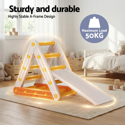 Keezi Kids Climbing Frame Set With Slide Indoor Outdoor Toddler Toys Pikler Triangle Climber 5